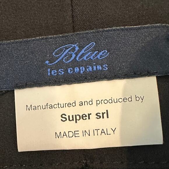 Blue Les Copains Cotton Blend Navy Blue Ankle Trousers sz 40=8 EUC - Picture 5 of 8